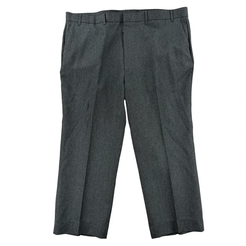 Levis Action Slacks Pants Mens 46x32 (46x27) Gray Flat Front Dress Slacks